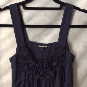 Navy blue tank with flower detail from Express